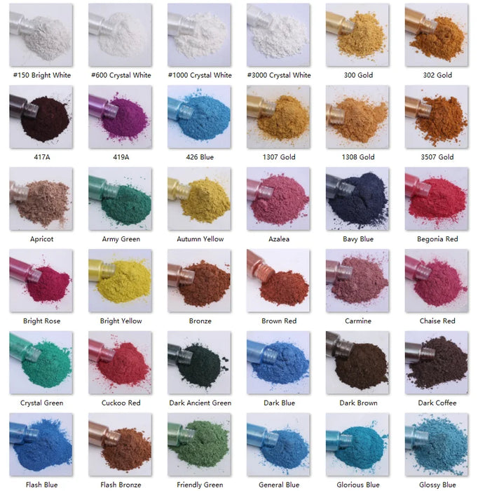 Vibrant Mica Powder Pigments for Nail Art, Glitter Crafts, Soap Making, Epoxy Resin, Eyeshadow, Lipstick, and Car Paint