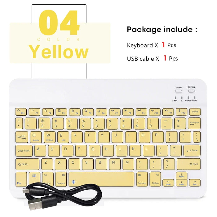 Kit de teclado y teclado inalámbrico portátil de 10 pulgadas para tabletas iPad, Samsung y Lenovo, compatible con español, ruso, árabe y coreano.