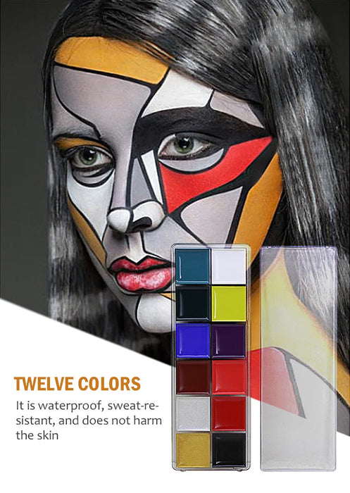 Halloween Face and Body Painting Kit - 12/20 Color Set with Brushes, Safe for Kids and Adults