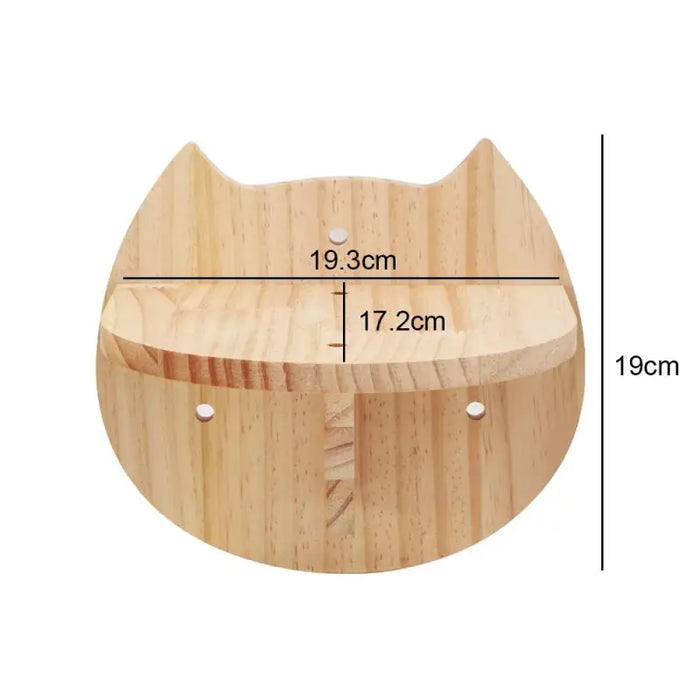 Cat Climbing Shelves Wall Mounted Wooden Cat Tree with Claw Furniture and Rope Ladder for Sleeping and Playing