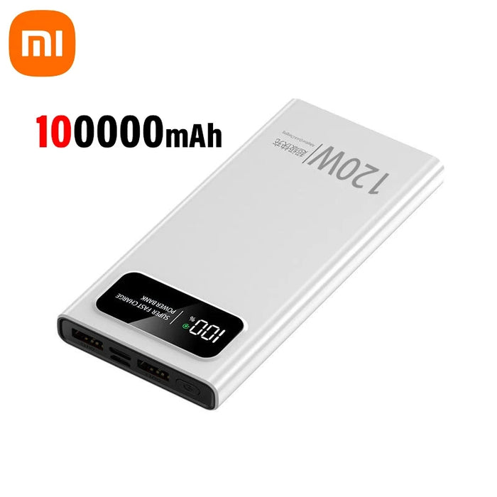 Xiaomi Power Bank 200000mAH 120W Batería externa de carga rápida con pantalla digital - Alta capacidad y portátil para Iphone