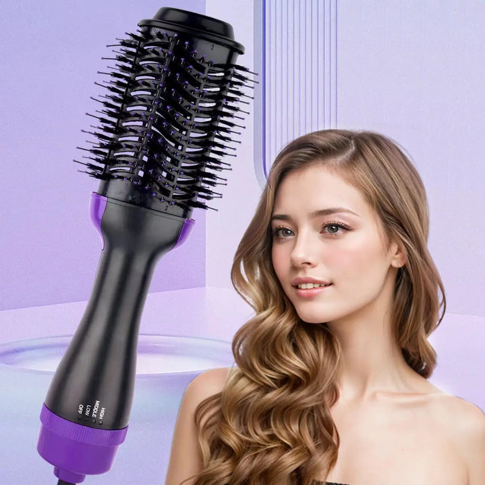 Cepillo de aire caliente multifuncional: herramienta de peinado para cabello liso, rizado y voluminoso