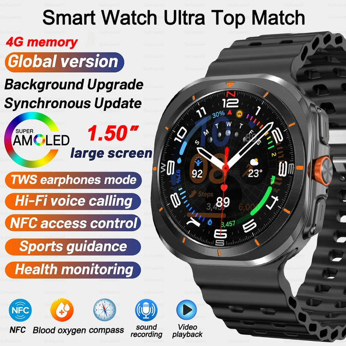 Montre connectée DT Ultra, écran AMOLED, 47mm, Sport, 4 go, BT, boussole d'appel, NFC, pour Samsung Galaxy Apple Xiaomi 2024