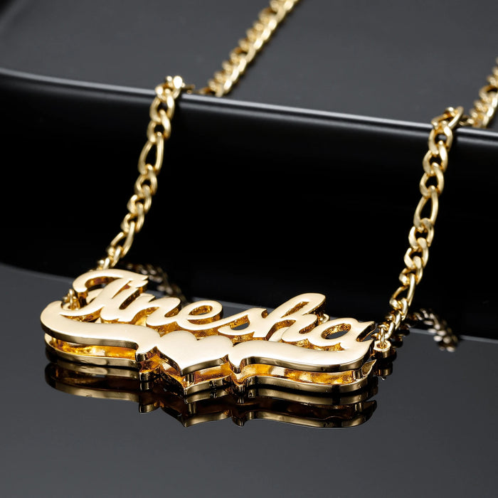 Benutzerdefinierter doppelter Namensanhänger, personalisierter Hip-Hop-Buchstabe, Edelstahl-Anhänger mit Namenskette für Frauen, Gothic-Schmuck, Geschenk