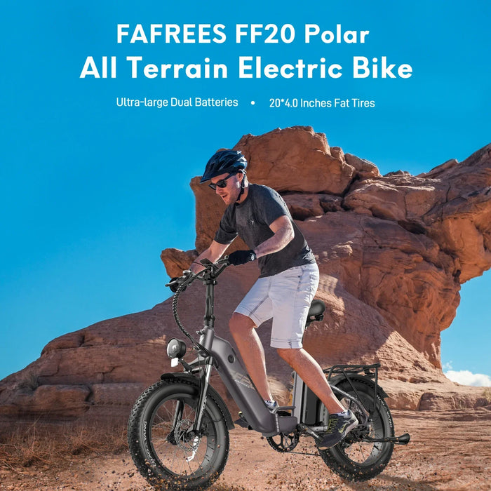 Fafrees FF20 Polar faltbares Elektrofahrrad, 20 x 4,0 Zoll, Fat Tire E-Bike für Erwachsene, 1000 W, 20,8 Ah Akku, 7 Gänge, E-MTB Reichweite 70 km