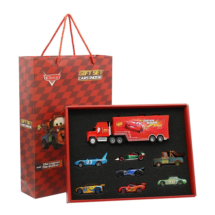 Disney Pixar Cars 3 Metalldruckguss Lightning McQueen und Mater Master Automodell-Spielzeugset mit Jackson und Uncle Truck – Geburtstagsgeschenk für Kinder