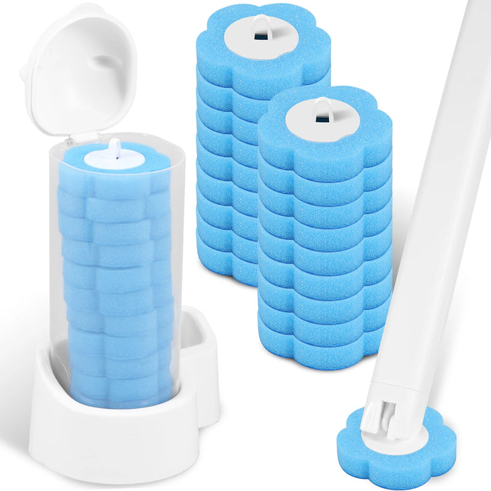 Têtes de brosse de toilette jetables, Kit de nettoyage hygiénique à long manche, 18/36 pièces, accessoires de toilette