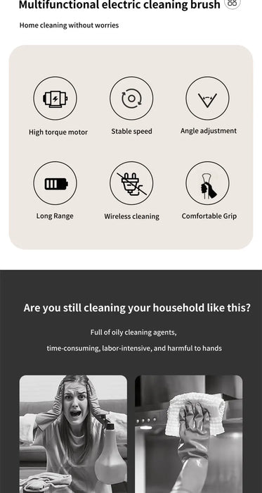 Brosse de nettoyage électrique 9 en 1 avec fonction d'essorage, outils de nettoyage efficaces pour la cuisine et la salle de bain