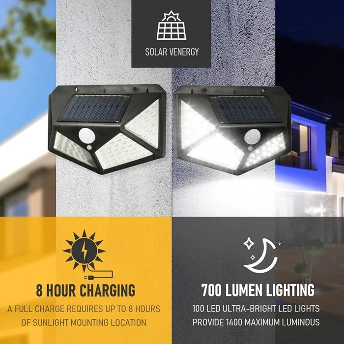 Luces LED con sensor de energía solar, paquete de 10 con detector de movimiento para uso en exteriores