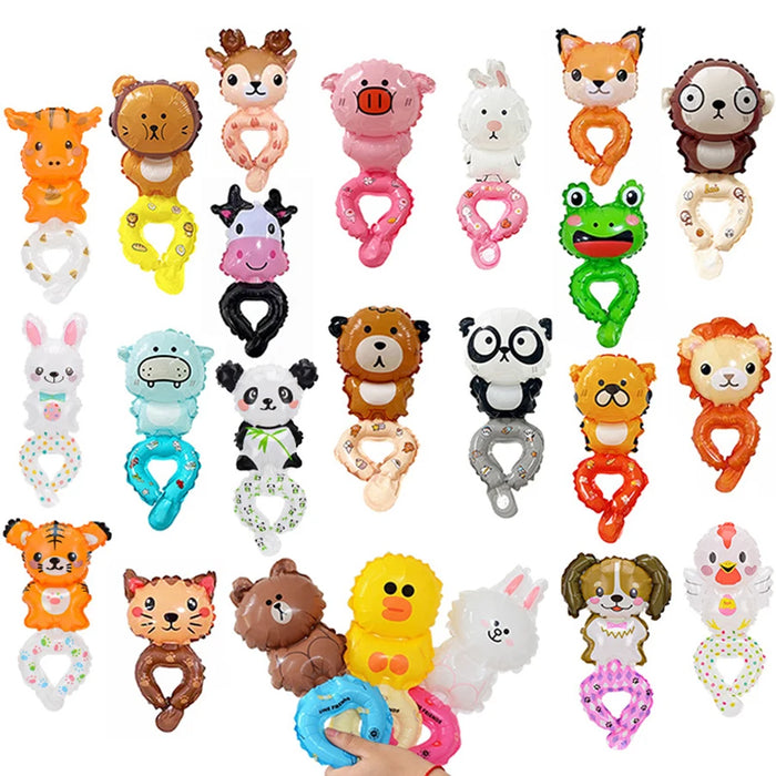 Bracelet ballons colorés avec motifs d'animaux, lapin et ours, pour fêtes et festivités d'enfants, 20 pièces