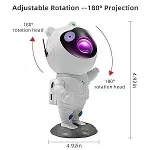 LED Astronaut Rymdstjärnor Projektorlampsmusikspelare med Bluetooth och USB-anslutning för sovrum och festdekorationer