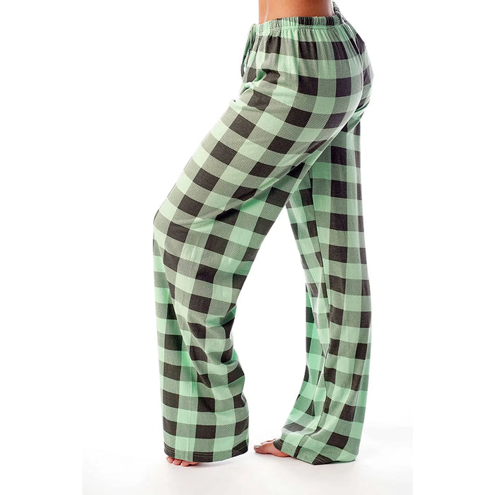 Pantalon de pyjama de noël à carreaux pour femmes, pour l'automne et l'hiver, pantalon à jambes larges à la mode pour un Style de rue décontracté