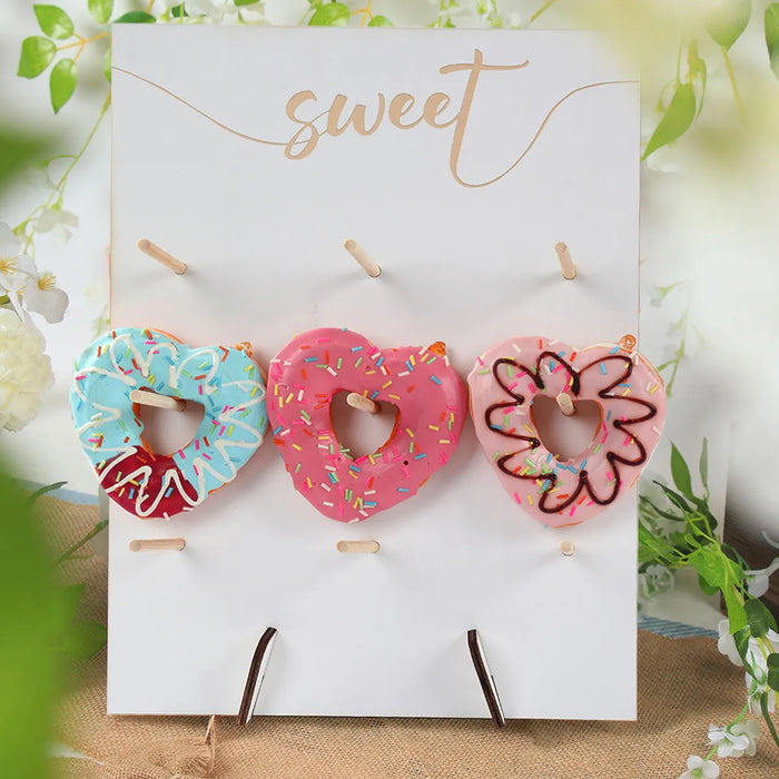 Decoración de Bodas de Madera - Expositor de Donuts para mesa de postres, perfecto para bodas, fiestas infantiles y baby showers