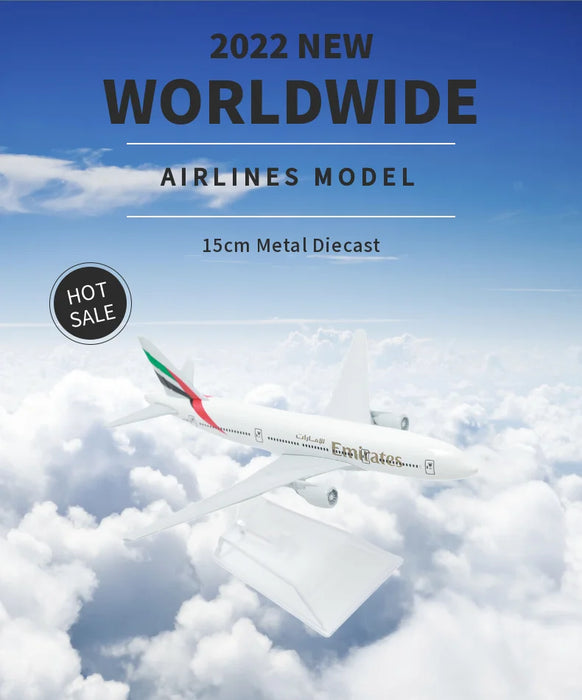 Metallflugzeugmodell Emirates Airlines A380 B777 im Maßstab 1:400, Druckguss-Sammelspielzeug für Jungen