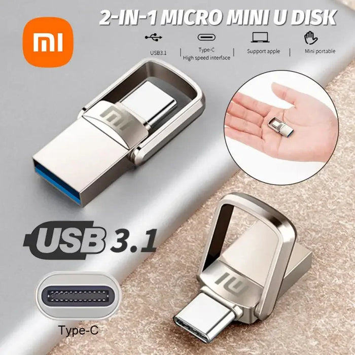 Unidad flash de metal Xiaomi USB 3.0: alta velocidad, resistente al agua, unidad flash USB portátil de 512 GB/256 GB