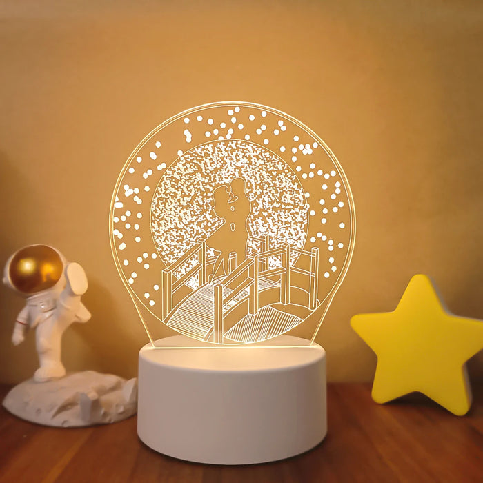 Lámpara de noche LED Sololander Creative 3D Illusions - Lámpara de mesa única para decoración del hogar con pantalla acrílica