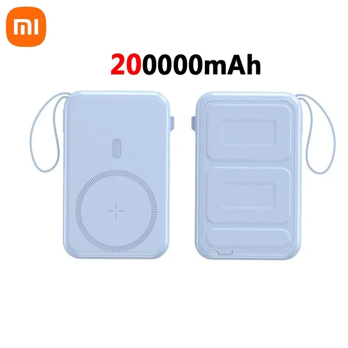 Xiaomi 200000 mAh magnetische Powerbank mit Magsafe, kabellosem Laden und 22,5 W Schnellladung, integriertem Kabel, tragbare Power Bank für iPhone