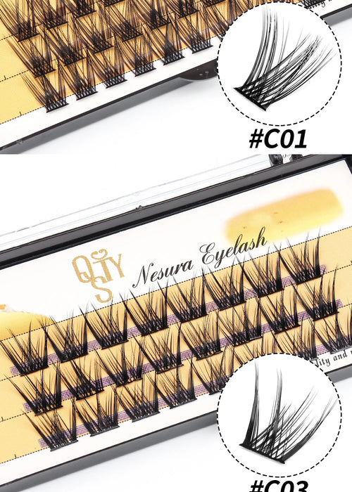 DIY Eyelash Cluster Segmented 50D/60D/80D Dramatic and Natural False Eyelashes Volume Makeup Extensions