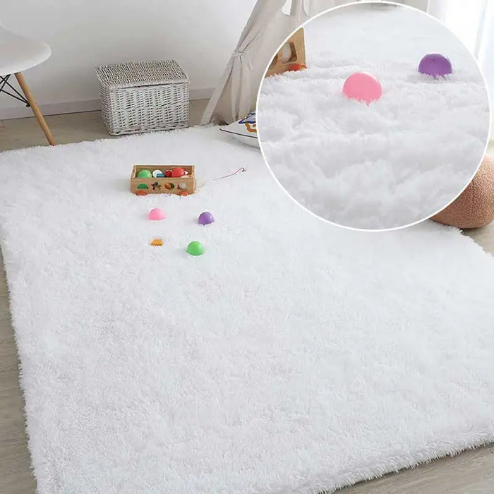 Tapis Luden vert doux pour le salon - Grand tapis pour enfants au design élégant pour chambre d'enfant et chambre à coucher