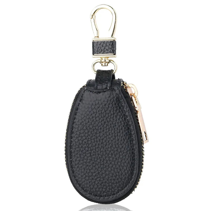 Cartera de cuero multifuncional para llaves con cremallera - Elegante estuche para llaves y mini billetera, 1 pieza