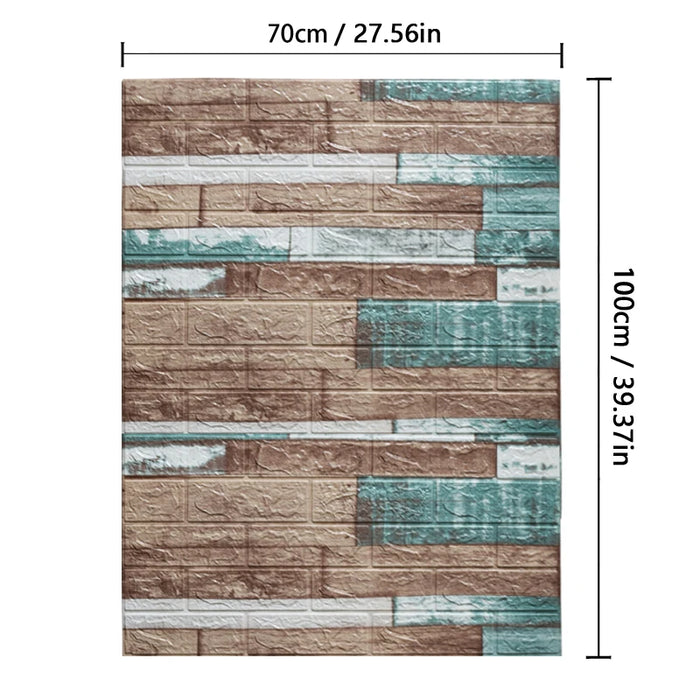 Panneaux muraux inspirés de la brique 3D – Papier peint imperméable 70 cm x 1 m pour fond décoratif de la maison