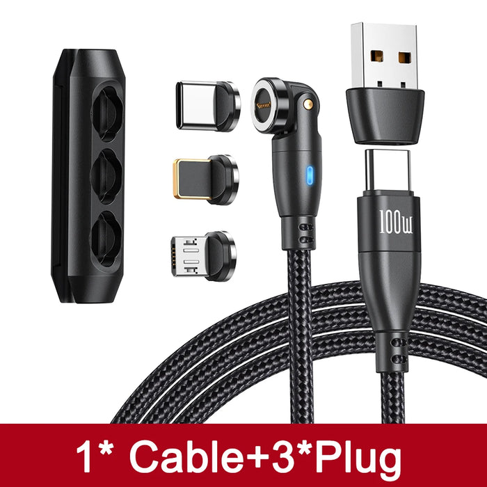 Cable magnético USB C de AUFU 5A para carga rápida de 100W para iPhone, Samsung, Huawei y computadora portátil