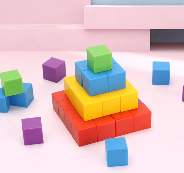 Puzzles de blocs magiques Montessori, jeux de pensée spatiale et logique, blocs à empiler arc-en-ciel, éducation mathématique pour les enfants