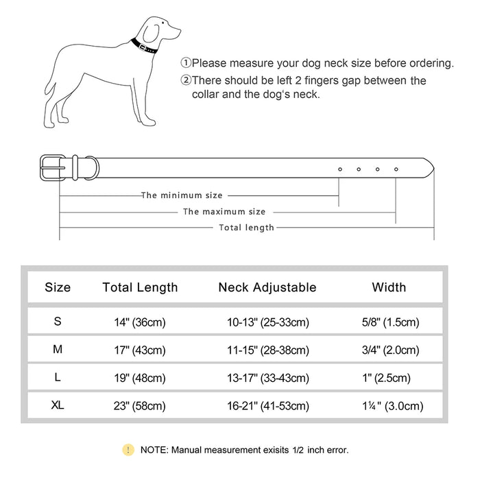 Strapazierfähiges Hundehalsband aus Leder mit weicher Polsterung – verstellbar für kleine, mittelgroße und große Hunde