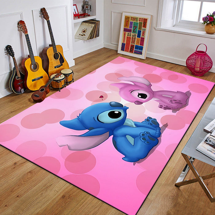 Grands tapis de dessin animé Disney Fashion Stitch, impression 3D, pour la maison, le salon, la chambre d'enfants, le canapé et le sol