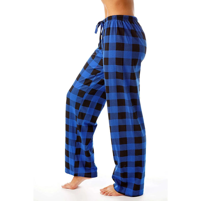 Pantalon de pyjama de noël à carreaux pour femmes, pour l'automne et l'hiver, pantalon à jambes larges à la mode pour un Style de rue décontracté