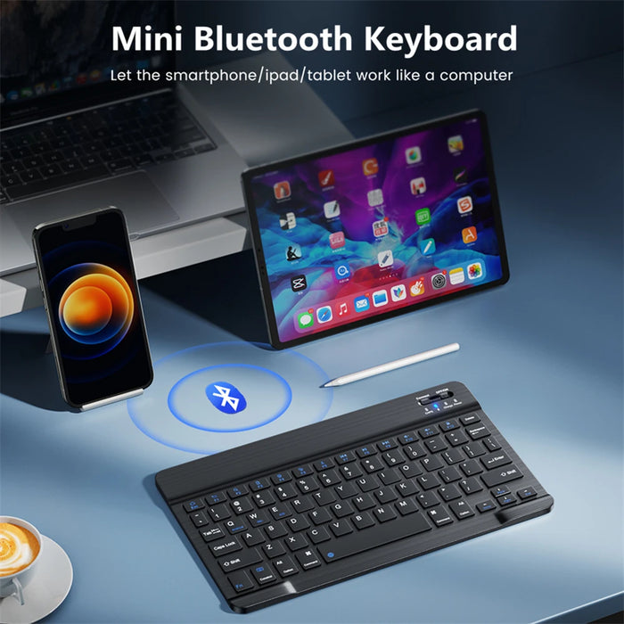 Tragbare Bluetooth-Tastatur und -Maus für iPad, Telefon und Tablet – kabellose Mini-Tastatur für Samsung und Xiaomi Android