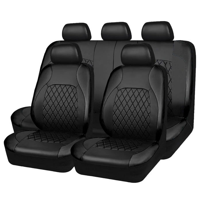 Funda de asiento de coche de piel sintética impermeable de cobertura total para todas las estaciones, ajuste universal para sedán, SUV y camioneta