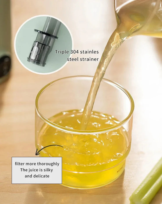 Compact Slow Juicer for Home - Automatic Multifunctional Fruit Juicer with Residue Separation