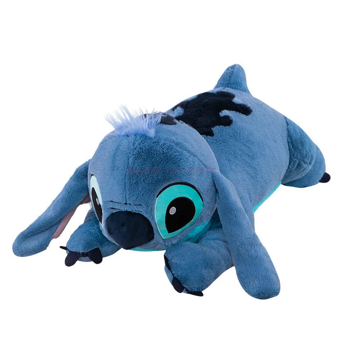 Disney 45/60/80cm Stitch Animal relleno Lilo & Stitch muñeca de hielo suave almohada suave soporte propenso azul oscuro/claro Linda Idea de regalo