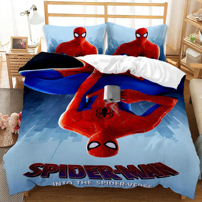 Spiderman-Bettwäsche-Set mit Bettdecke – universelles Design für Kinder und Erwachsene, modernes bedrucktes Doppelbett, einschließlich King-Size-Bett