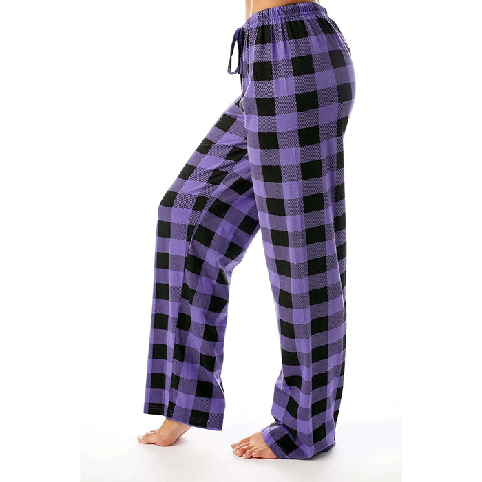 Pantalon de pyjama de noël à carreaux pour femmes, pour l'automne et l'hiver, pantalon à jambes larges à la mode pour un Style de rue décontracté