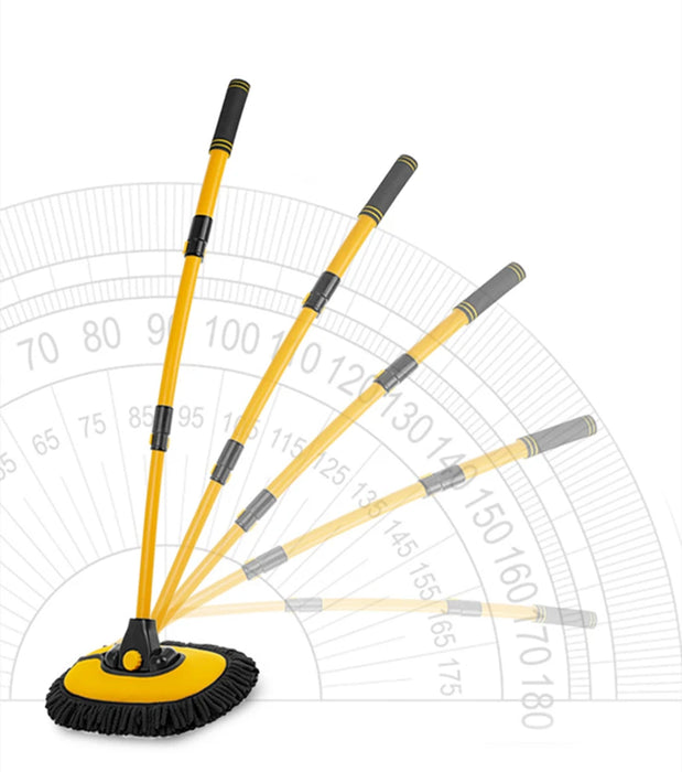 Fregona telescópica para el cuidado del automóvil con mango largo: cepillo ajustable para el automóvil para una limpieza efectiva