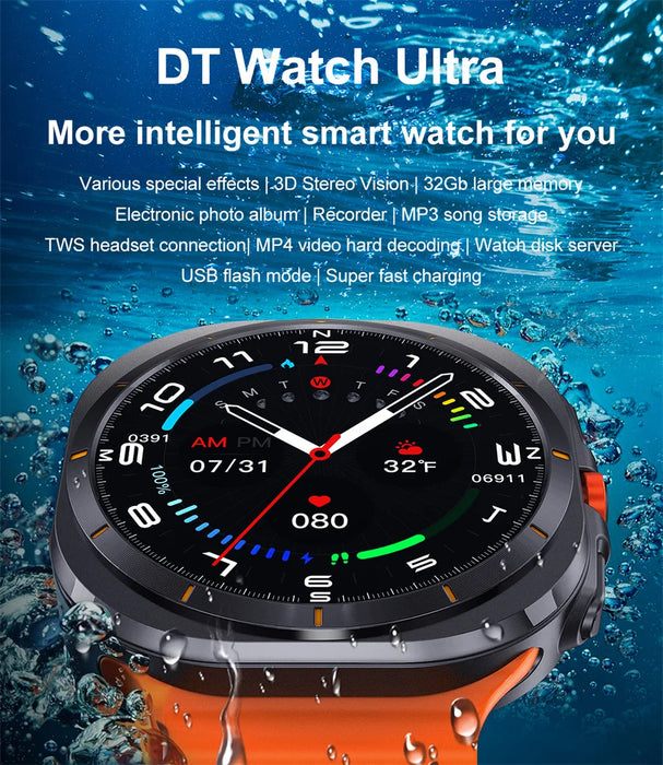 Montre connectée DT Ultra, écran AMOLED, 47mm, Sport, 4 go, BT, boussole d'appel, NFC, pour Samsung Galaxy Apple Xiaomi 2024