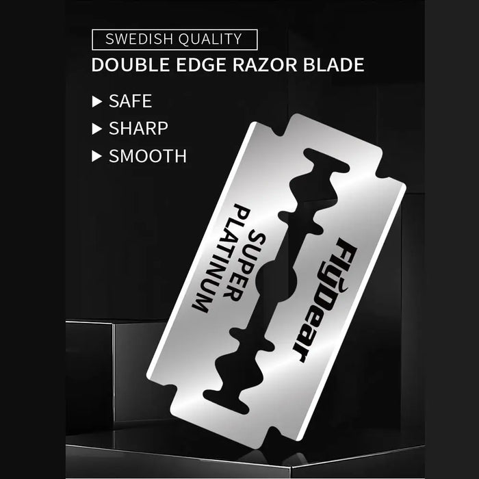 Manual Razor for Men - Stainless Steel Shaving Knife with Safety Blade and 10 Extra Blades