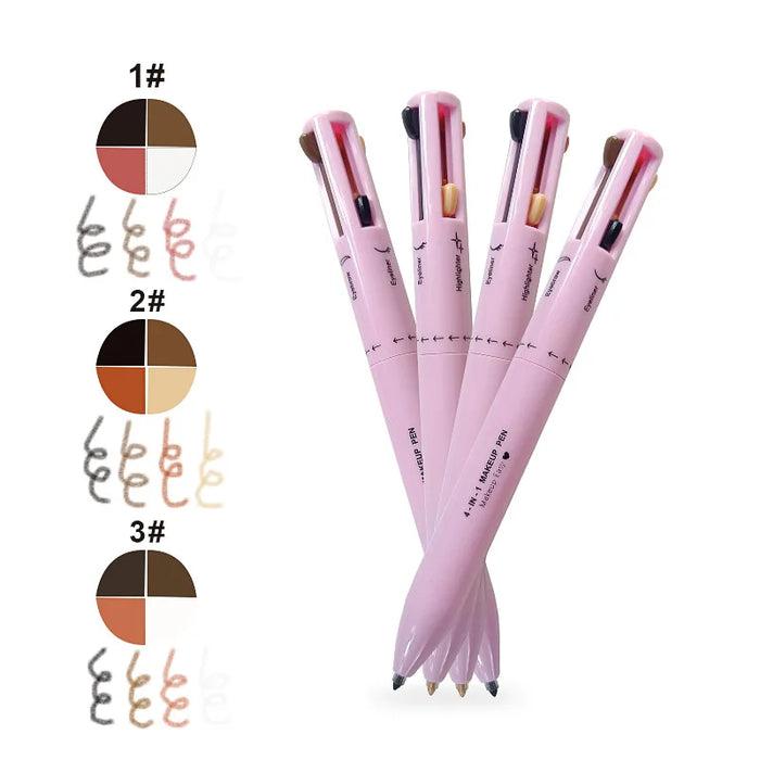 Vielseitiger 4-in-1-Eyeliner- und Brauenstift – wasserfester und langlebiger Make-up-Stift für Lippen und Konturen