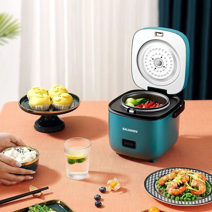 Compact Electric Rice Cooker for 1-2 People - 1.2L Automatic Kitchen Machine with Steam Cabinet