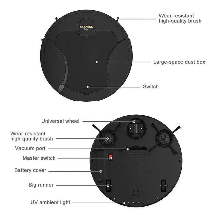 Robot de nettoyage sans fil multifonctionnel 5 en 1 : aspirateur, vadrouille, humidificateur et balayeuse en un