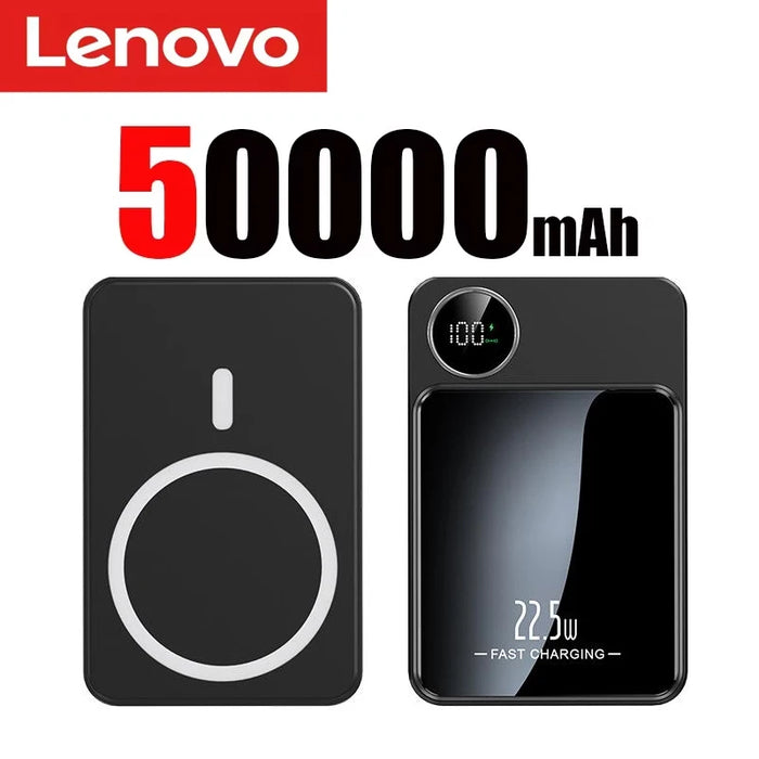 Lenovo 20000 mAh kabellose magnetische Powerbank, ultradünn, PD 22,5 W, schnell aufladbarer mobiler Akku für MagSafe für iPhone 16 und Samsung