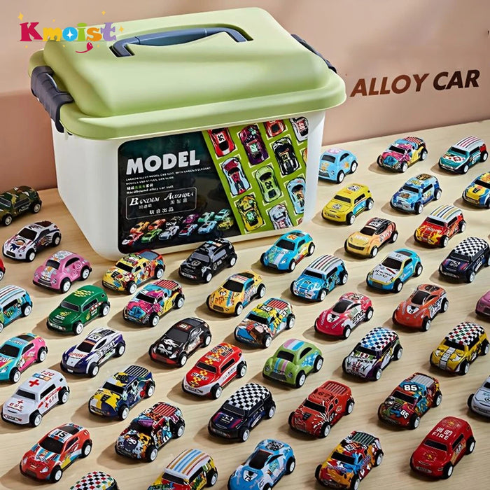 Mini-Legierungsauto-Modellset mit Aufbewahrungsbox, Druckgussautos, Spielzeug für Jungen, Trägheitsrollfahrzeuge, Kinderspielzeug, Geschenke für Kinder