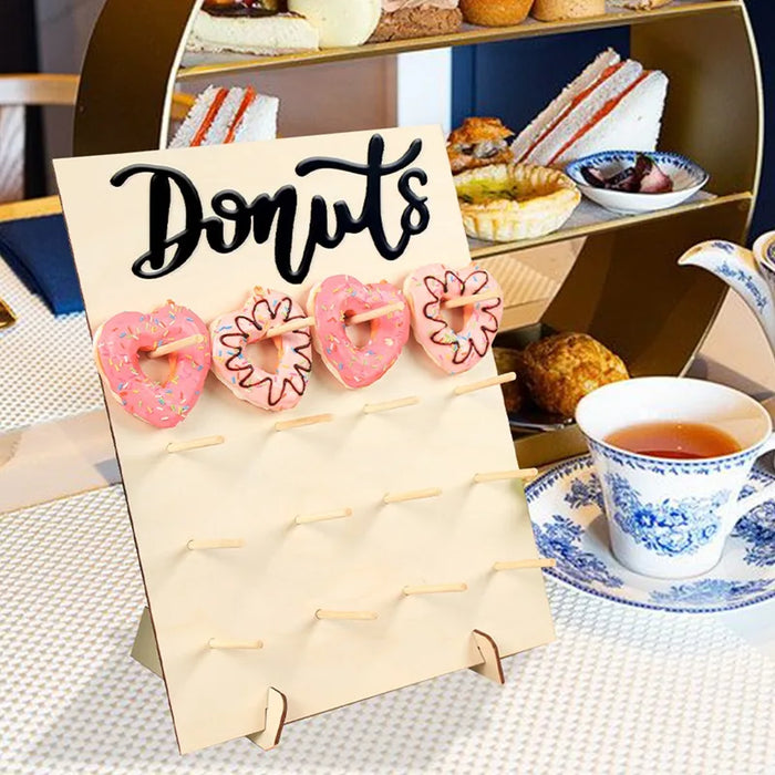 Decoración de Bodas de Madera - Expositor de Donuts para mesa de postres, perfecto para bodas, fiestas infantiles y baby showers