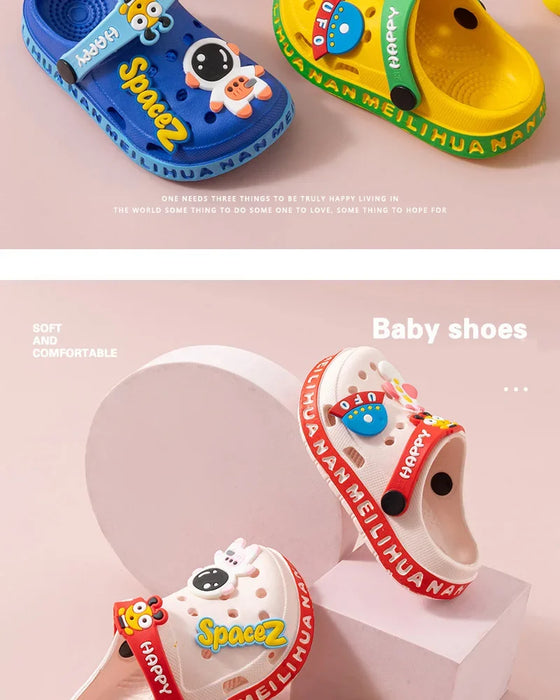 Lindos zapatos de jardín para niños de EVA: zapatillas de playa de dibujos animados para niños pequeños, sandalias de verano de alta calidad, zapatillas suaves para exteriores para niños