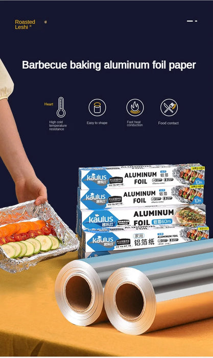 Zackoo Feuille d'aluminium pour la cuisson 10/20/40 m – Jetable Airfryer Four BBQ Feuille d'étain de qualité alimentaire Huile Papier Cuisine Restauration Étain