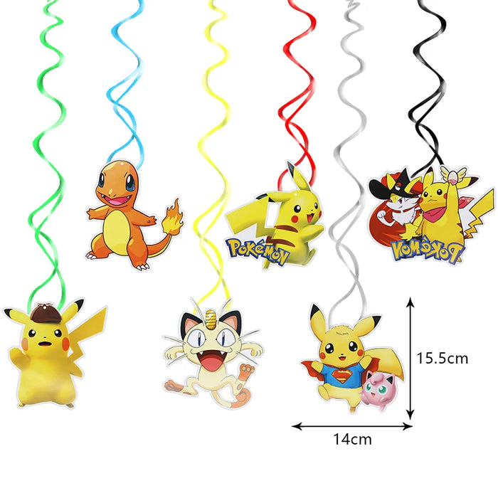 Essentiels de fête d'anniversaire sur le thème de Pikachu – Kit de ballons Lightning Pikachu, vaisselle, bannières et toile de fond pour fête d'enfants