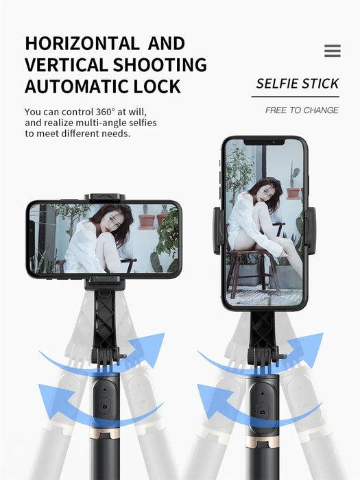 Q08 Gimbal-Stabilisator für Mobiltelefone – Bluetooth-Selfie-Stick-Stativ für vertikale Live-Videoaufnahmen