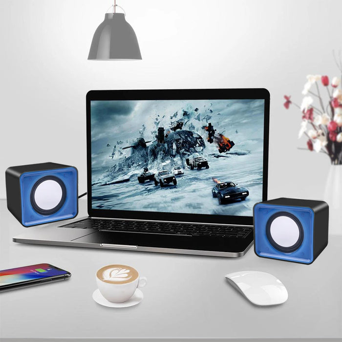 Altavoces de audio compactos alimentados por USB para ordenador y portátil - Mini caja de música acústica